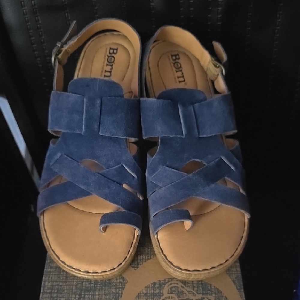 Born Women's Sandals in Navy and Beige